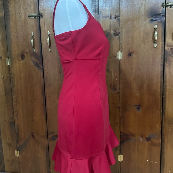 Elegant Red Sleeveless Dress - Picture 6 of 6